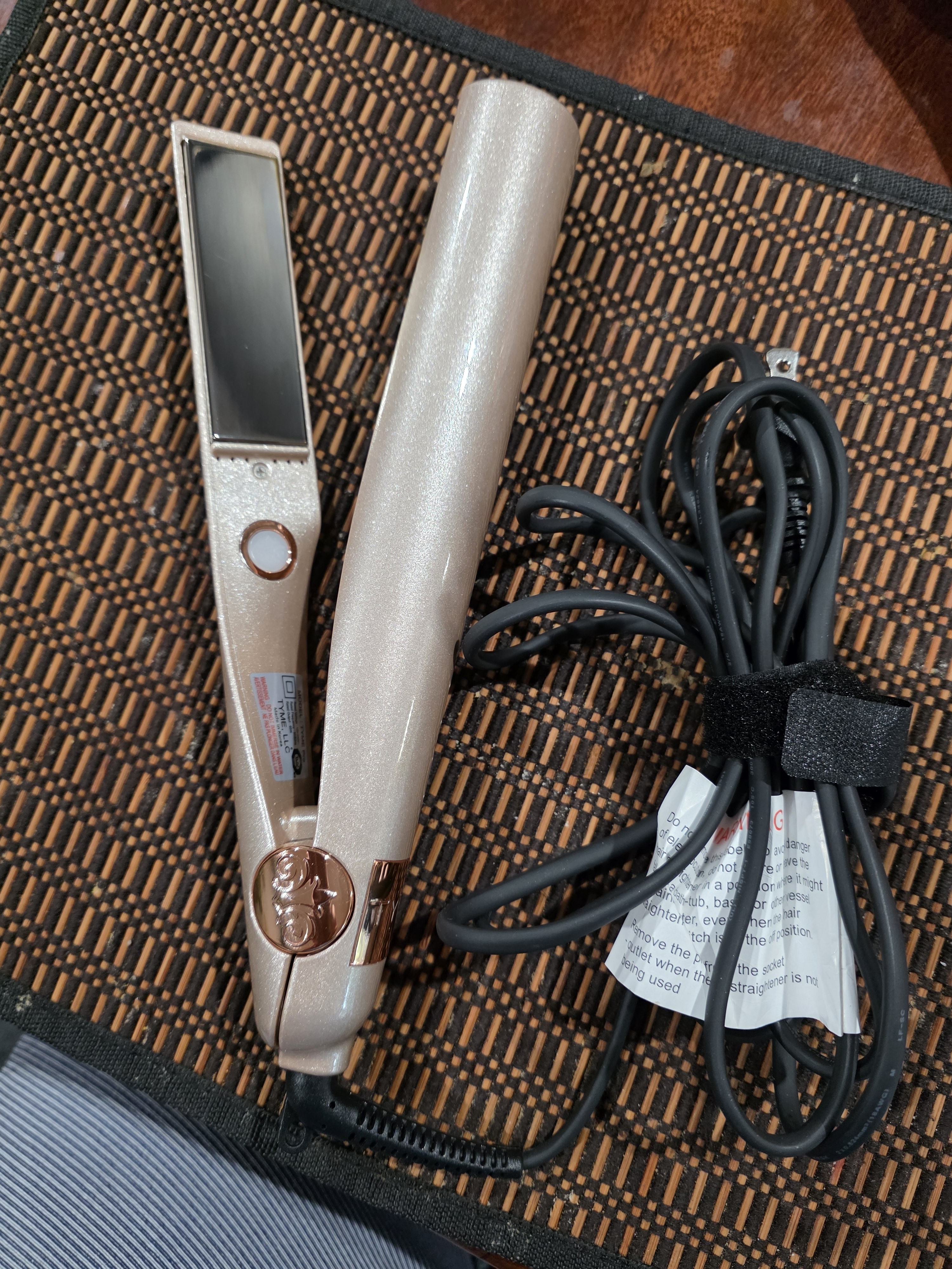 Tyme Rose Gold Pearl Mini Hair Straightener